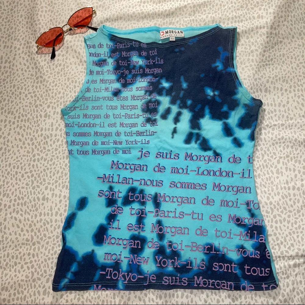 Morgan De Toi y2k blue staple top 💠